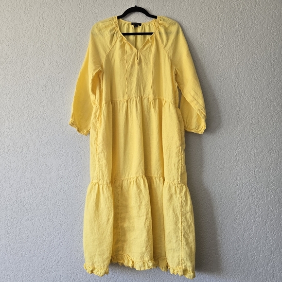 J. Crew Yellow Midi Dress size M/L - Picture 1 of 8